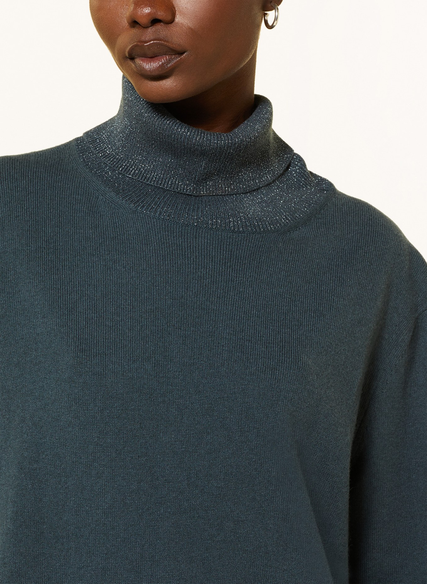 FABIANA FILIPPI Sweter z błyszczącą przędzą, Kolor: SZARONIEBIESKI (Obrazek 4)