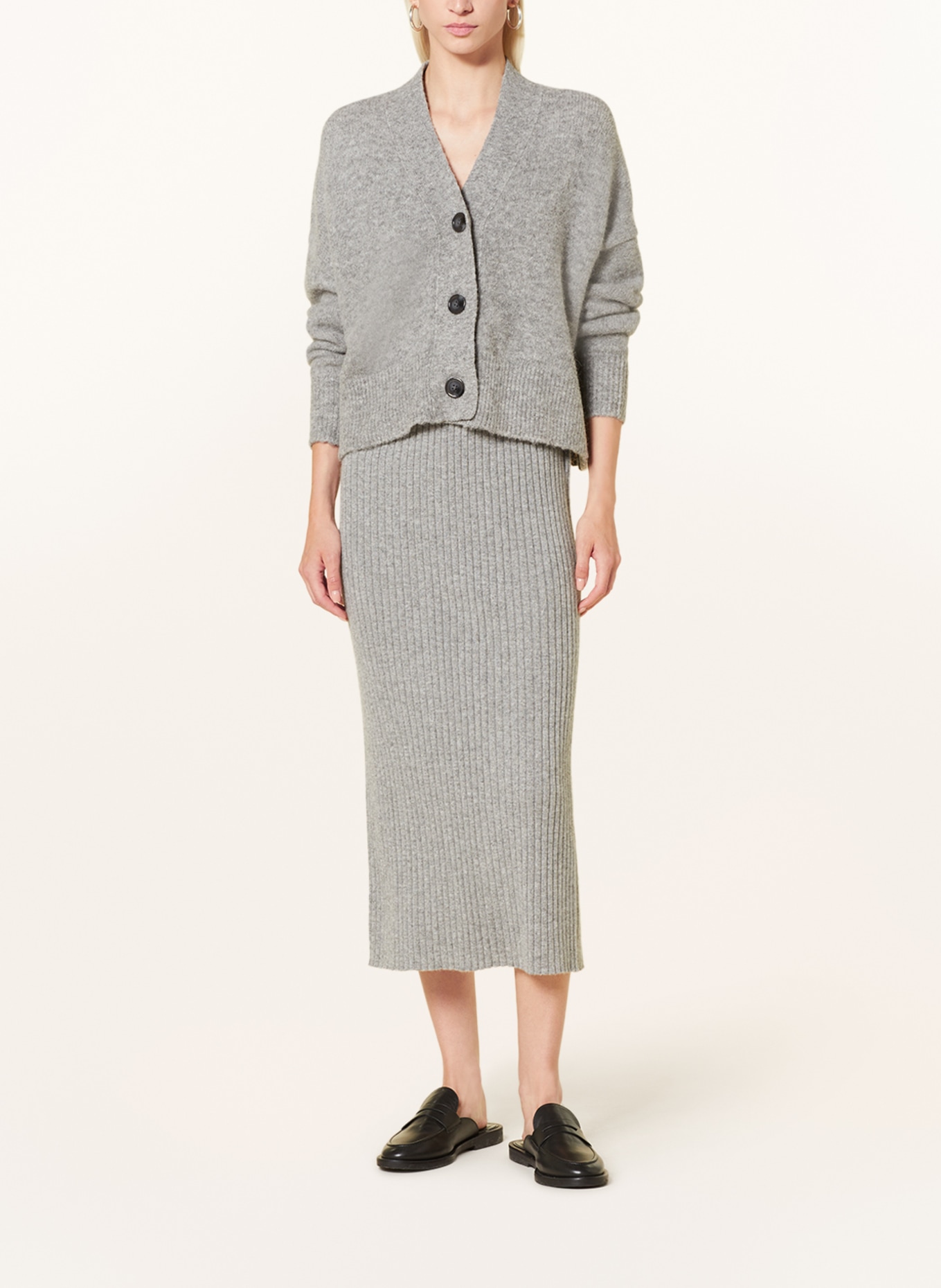 ALLUDE Knit skirt in cashmere, Color: GRAY (Image 2)