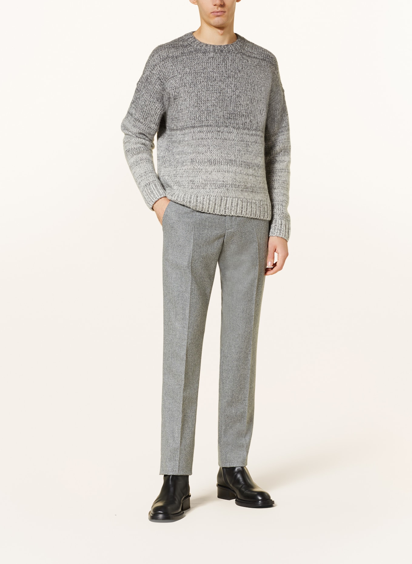 IRIS von ARNIM Cashmere sweater, Color: GRAY/ LIGHT GRAY/ WHITE (Image 2)