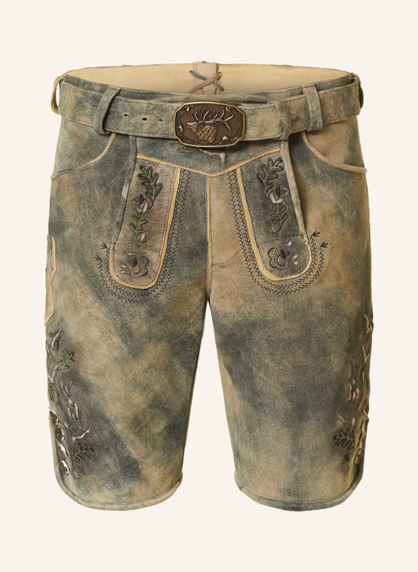 Spieth & Wensky Spodnie skórzane w stylu ludowym BARTOLOMEO, Kolor: JASNOBRĄZOWY (Obrazek 1)