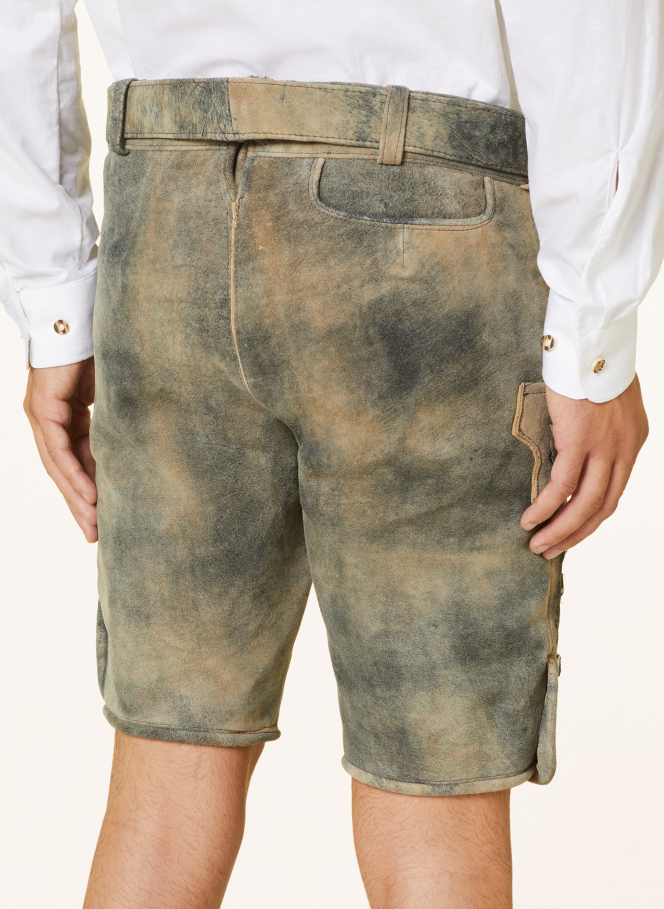 Spieth & Wensky Spodnie skórzane w stylu ludowym BARTOLOMEO, Kolor: JASNOBRĄZOWY (Obrazek 6)