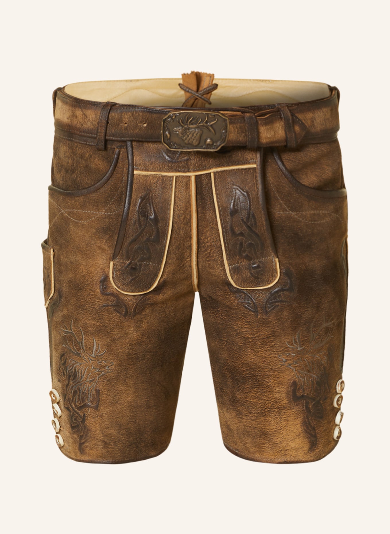 Spieth & Wensky Spodnie skórzane w stylu ludowym WAYEN, Kolor: BRĄZOWY (Obrazek 1)