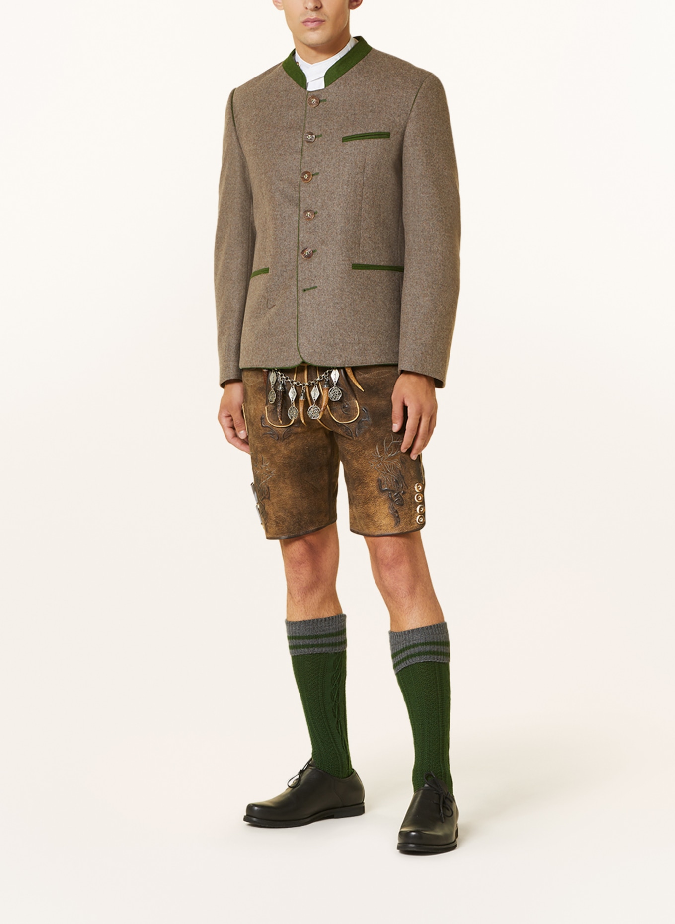 Spieth & Wensky Spodnie skórzane w stylu ludowym WAYEN, Kolor: BRĄZOWY (Obrazek 2)