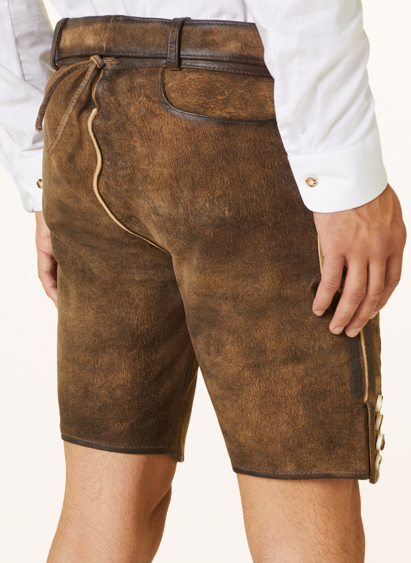 Spieth & Wensky Spodnie skórzane w stylu ludowym WAYEN, Kolor: BRĄZOWY (Obrazek 6)