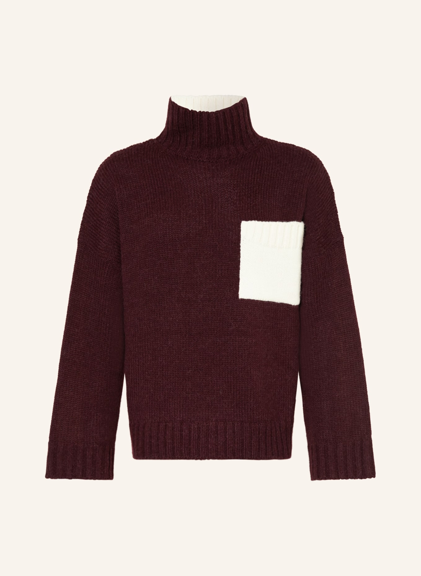 JW ANDERSON Sweater with alpaca, Color: DARK RED/ WHITE (Image 1)