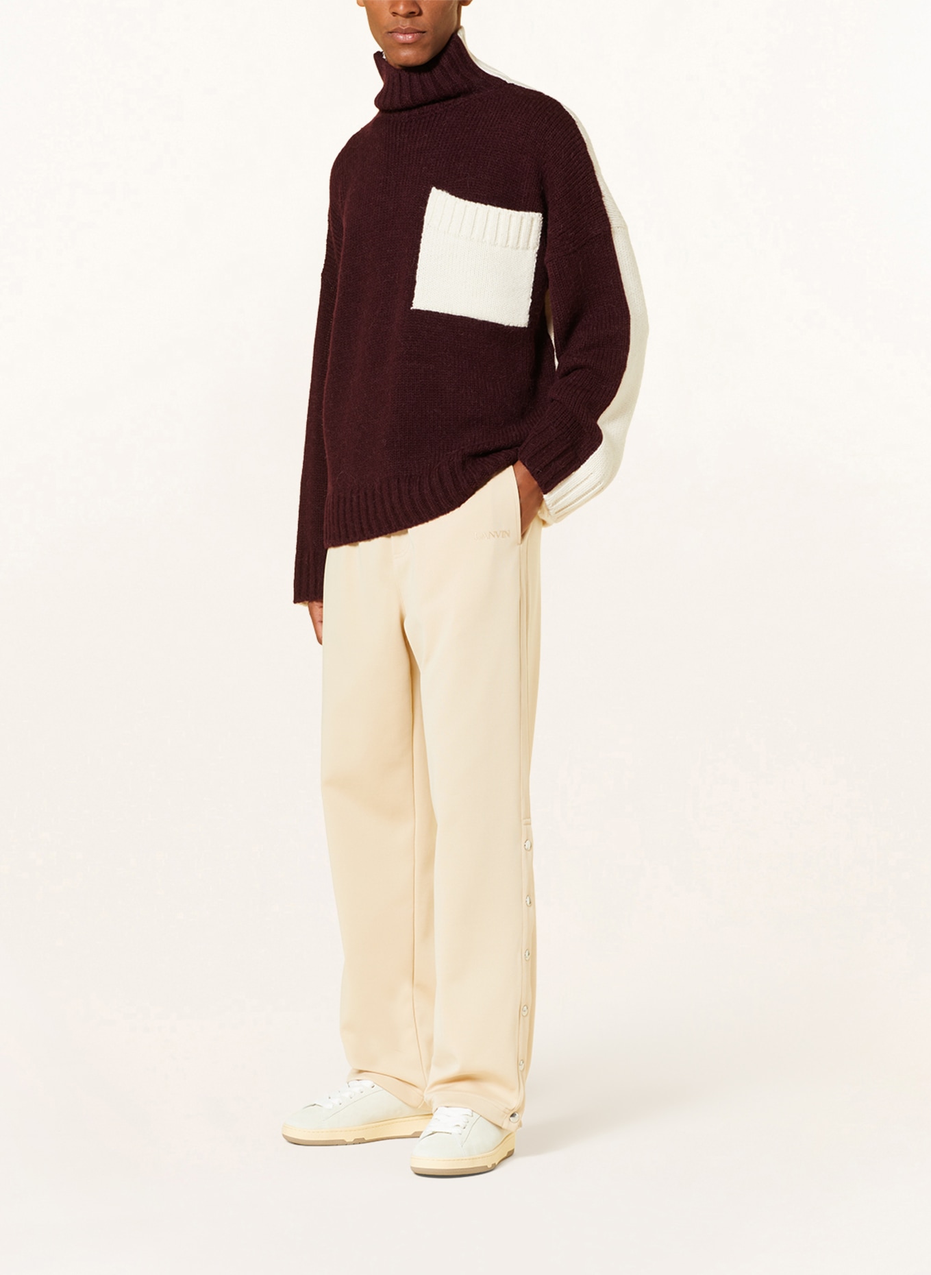 JW ANDERSON Sweater with alpaca, Color: DARK RED/ WHITE (Image 2)