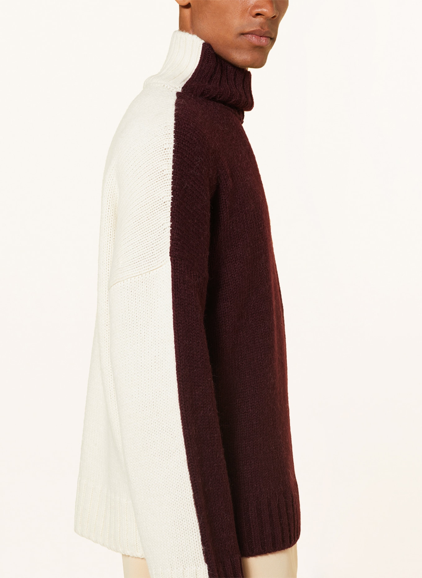JW ANDERSON Sweater with alpaca, Color: DARK RED/ WHITE (Image 4)