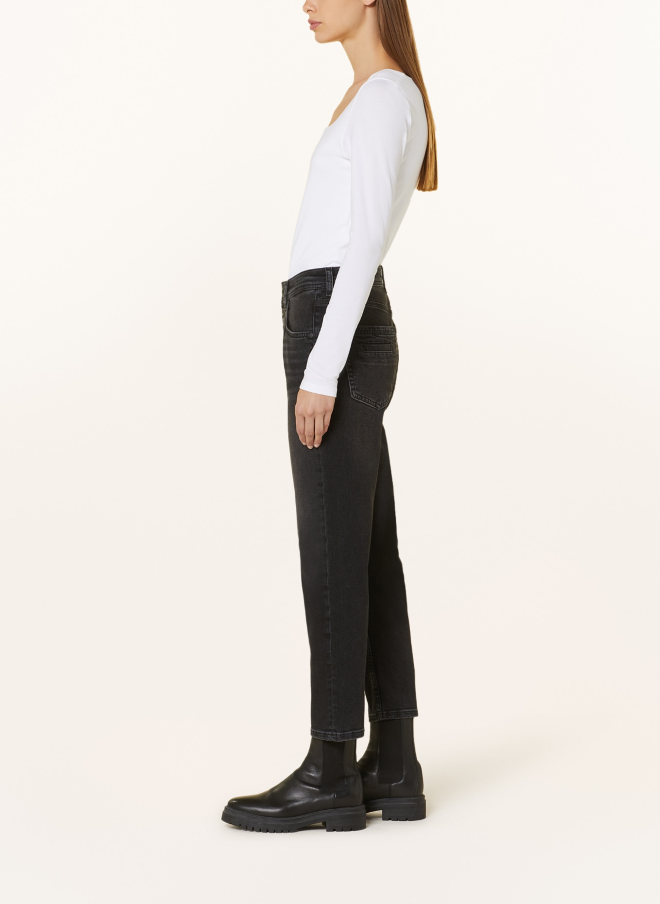 Marc O'Polo PANTS MODERN JOGGER CROPPED LENGTH - Trousers - black