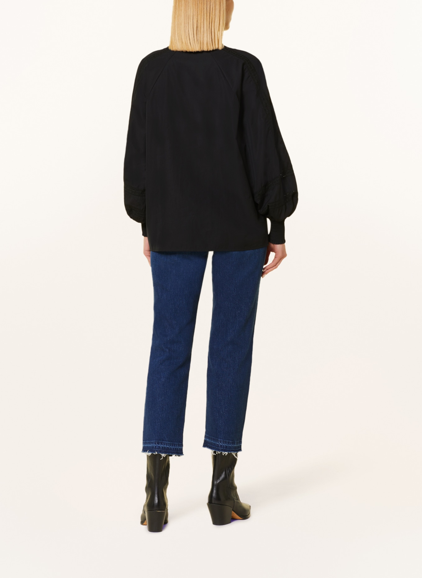 TONNO & PANNA Shirt blouse ALEXIS with lace, Color: BLACK (Image 3)