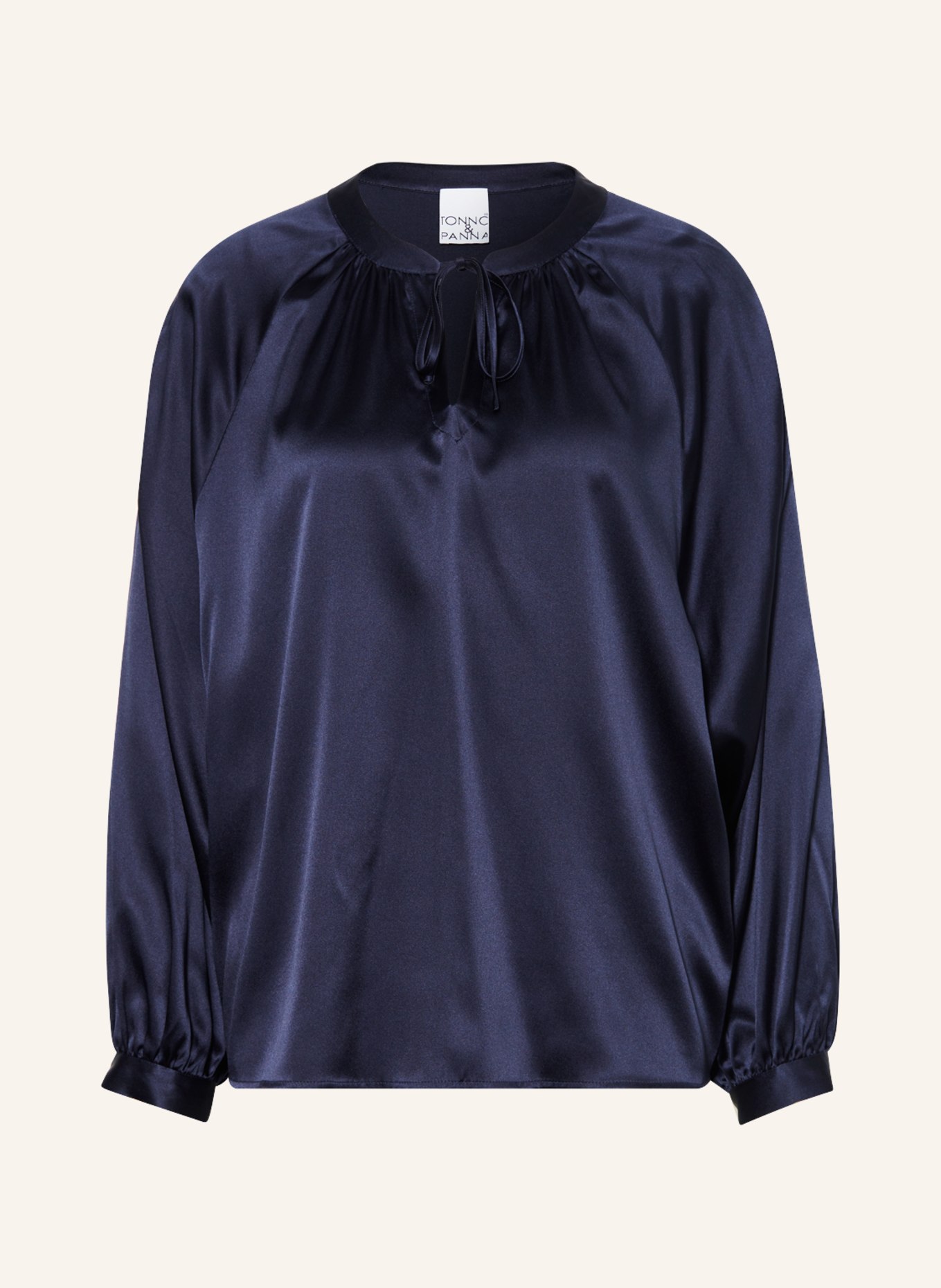 TONNO & PANNA Shirt blouse in silk, Color: DARK BLUE (Image 1)
