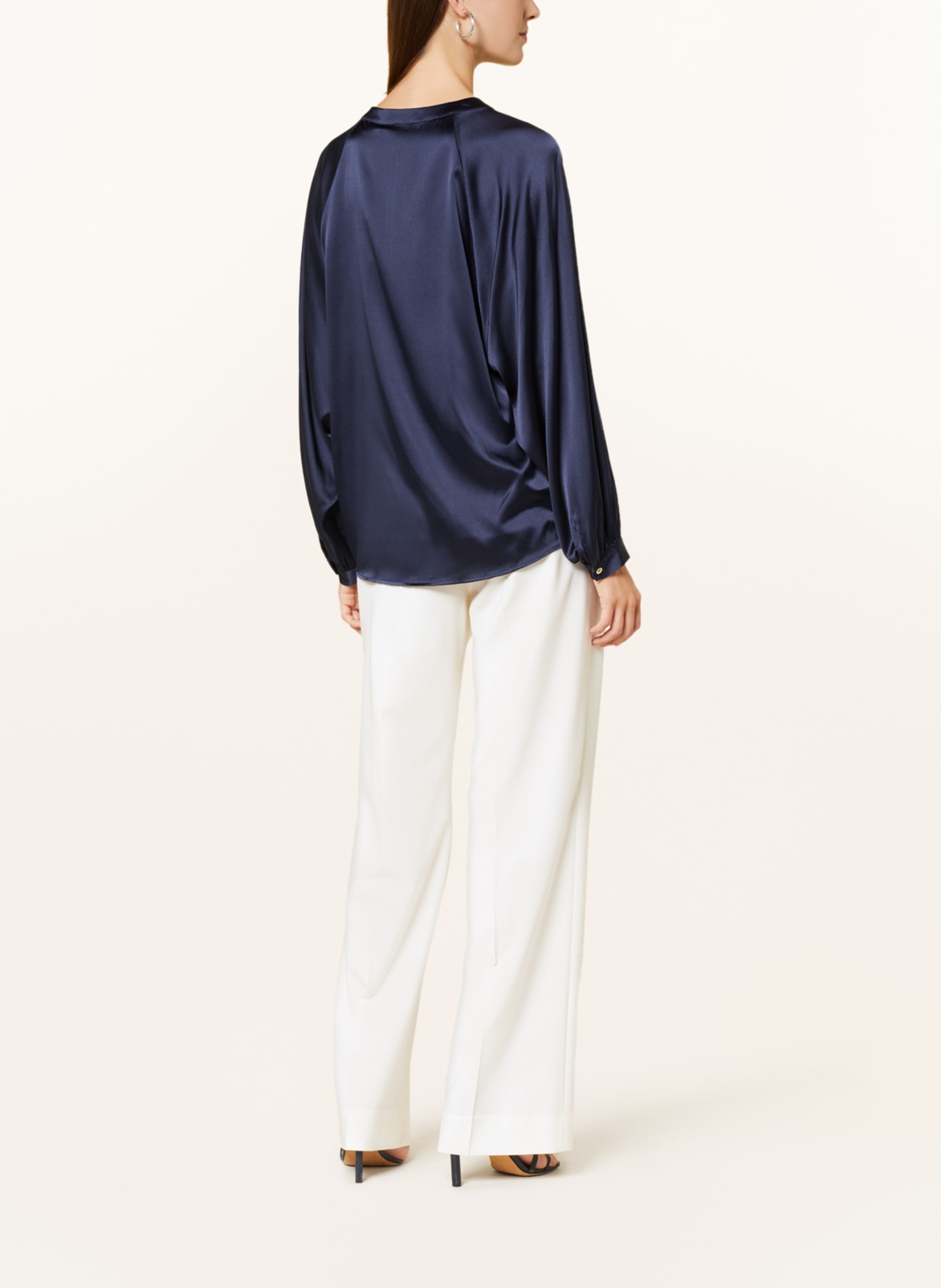 TONNO & PANNA Shirt blouse in silk, Color: DARK BLUE (Image 3)