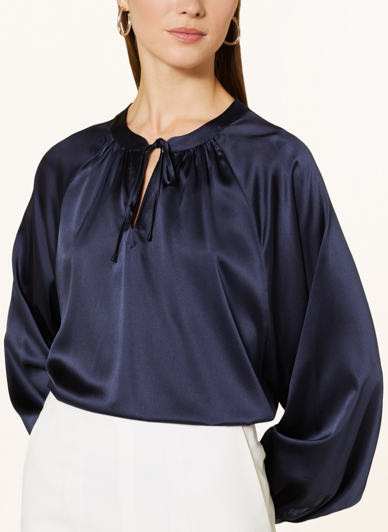 TONNO & PANNA Shirt blouse in silk, Color: DARK BLUE (Image 4)