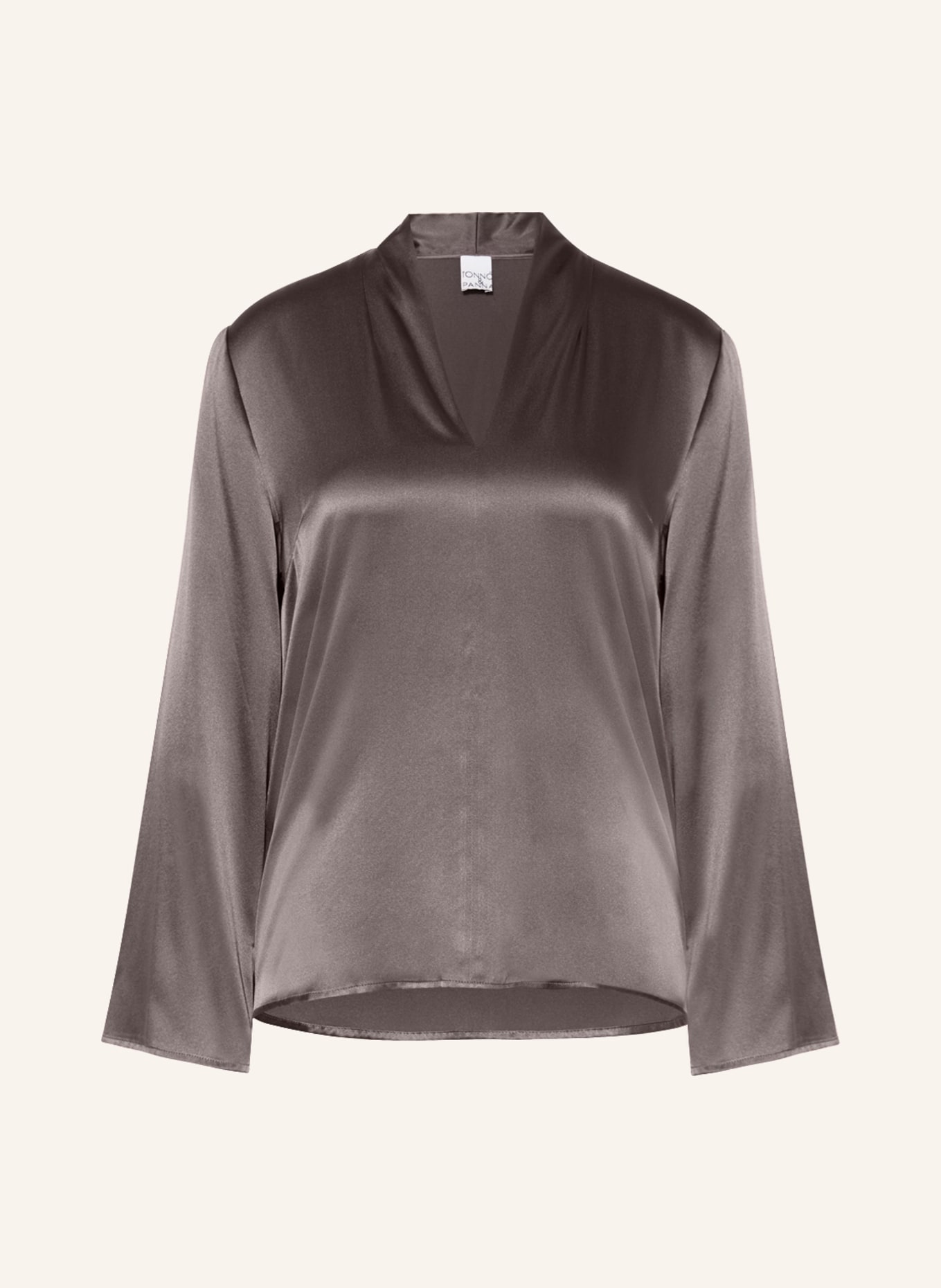 TONNO & PANNA Shirt blouse DIANE in silk, Color: TAUPE (Image 1)