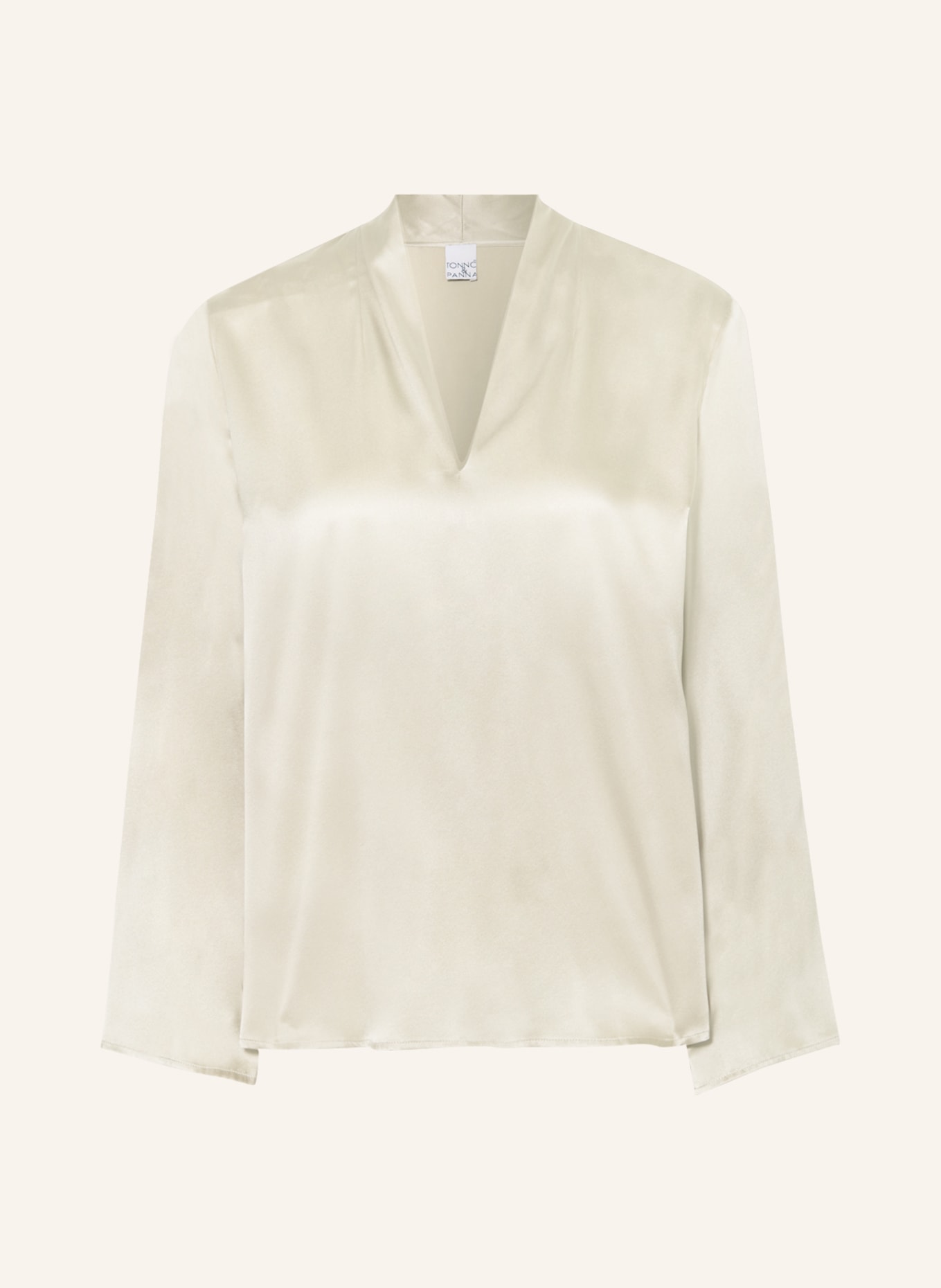 TONNO & PANNA Shirt blouse DIANE in silk, Color: TAUPE (Image 1)