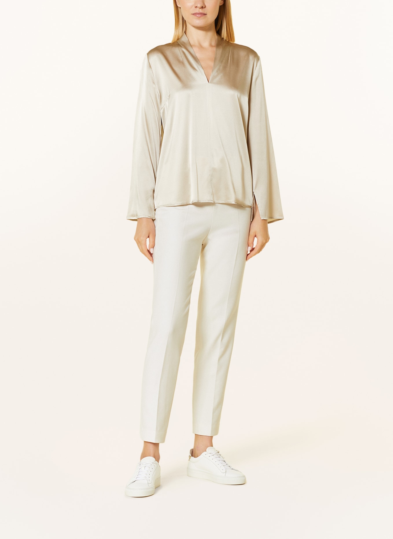 TONNO & PANNA Shirt blouse DIANE in silk, Color: TAUPE (Image 2)