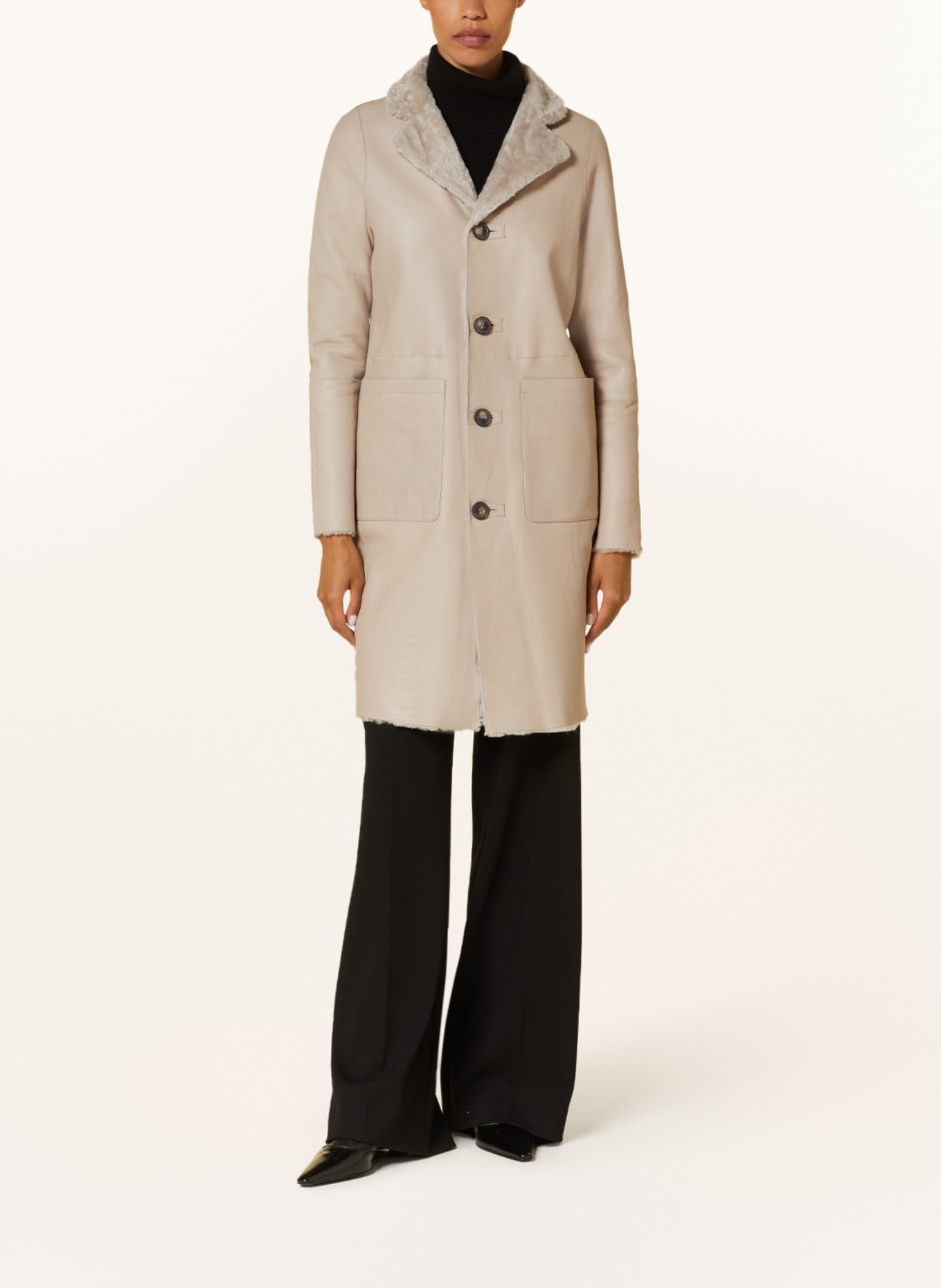 BENEDETTA NOVI Lambskin coat SERENA reversible, Color: BEIGE (Image 2)