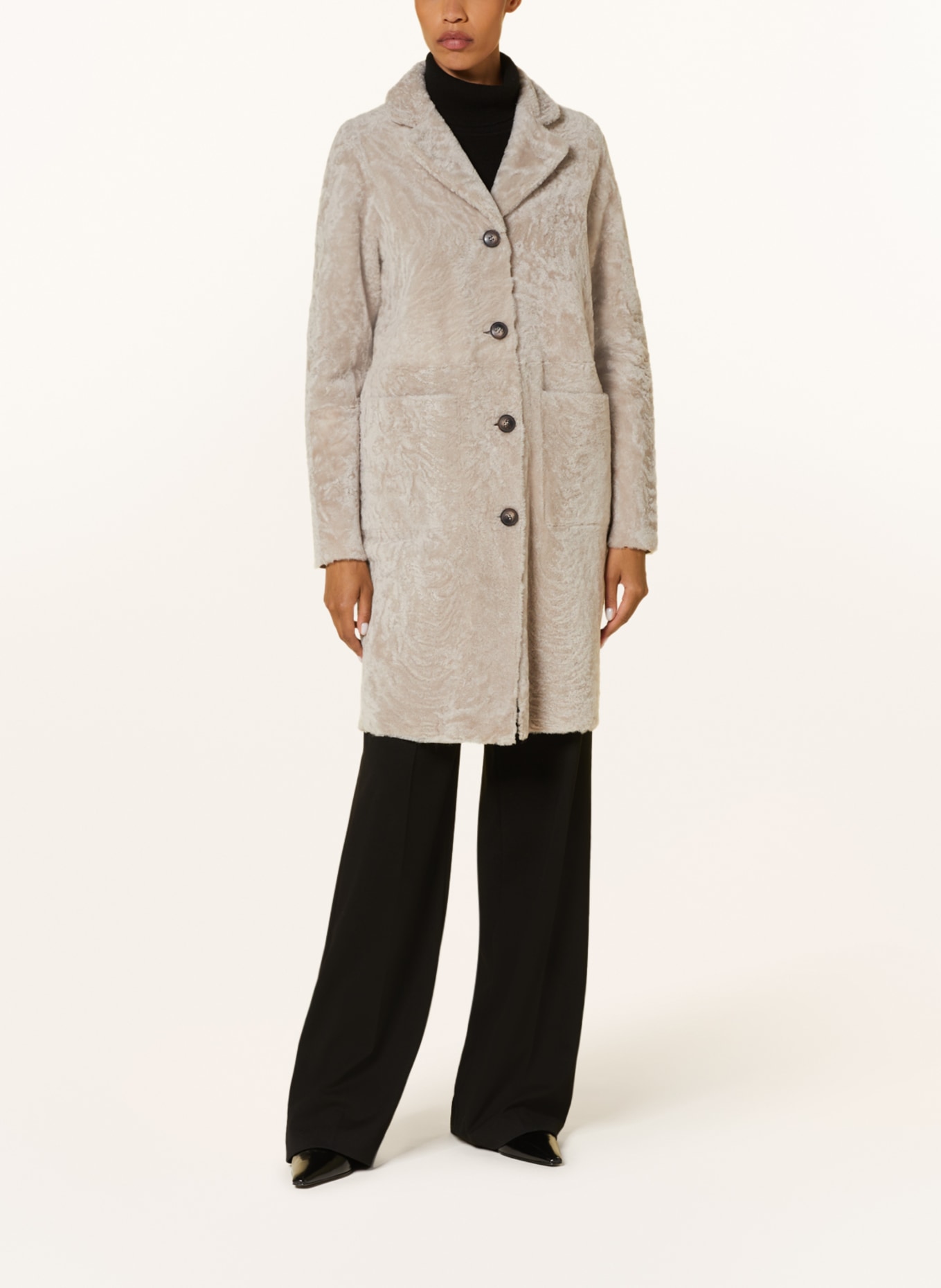 BENEDETTA NOVI Lambskin coat SERENA reversible, Color: BEIGE (Image 3)