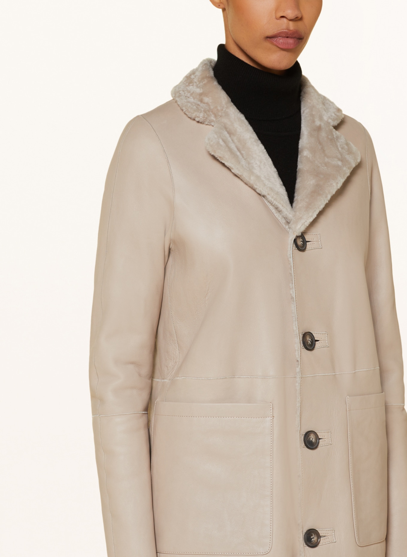 BENEDETTA NOVI Lambskin coat SERENA reversible, Color: BEIGE (Image 6)