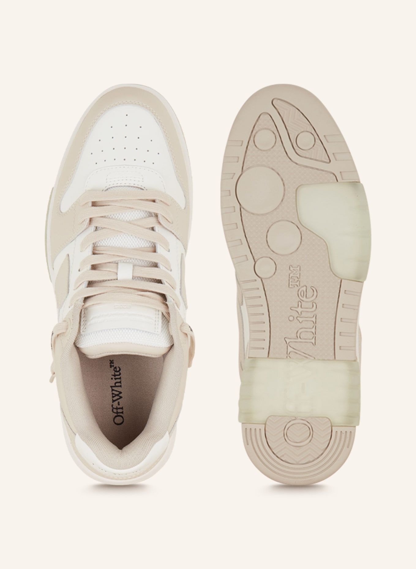 Off-White Sneakers OUT OF OFFICE, Color: BEIGE/ WHITE (Image 5)