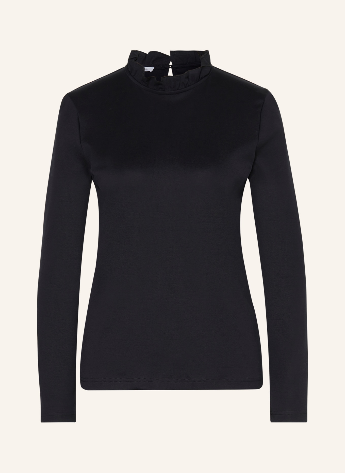 efixelle Long sleeve shirt with ruffles, Color: BLACK (Image 1)