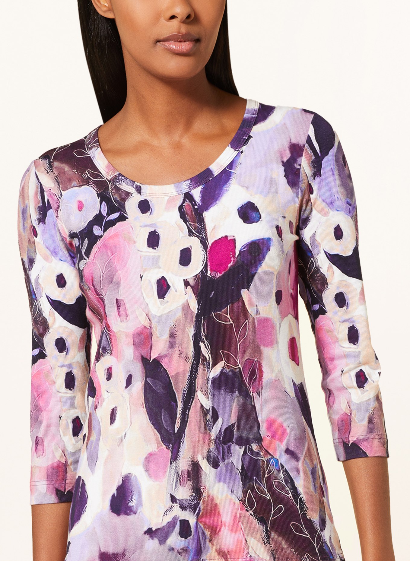 efixelle Shirt mit 3/4-Arm, Farbe: LILA/ WEISS/ ROSA (Bild 4)
