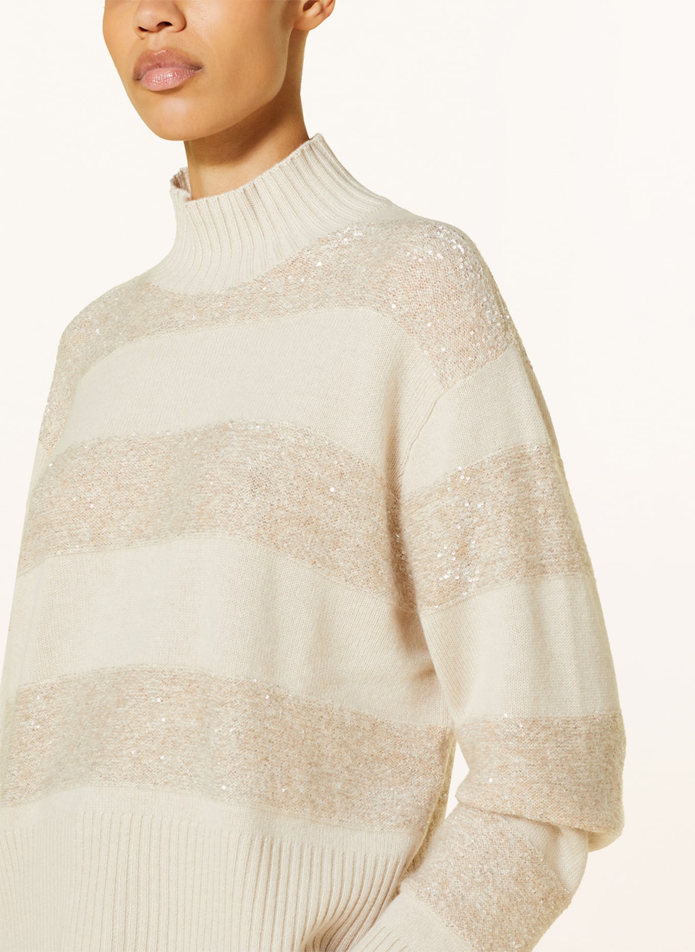 BRUNELLO CUCINELLI Sweater with cashmere and sequins, Color: CREAM (Image 4)