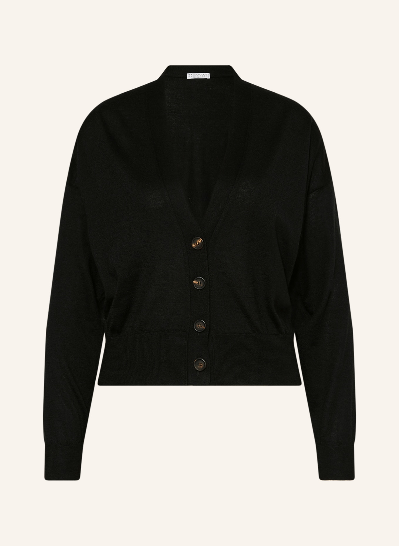 BRUNELLO CUCINELLI Pletený kabátek z kašmíru s hedvábím, Barva: ČERNÁ (Obrázek 1)