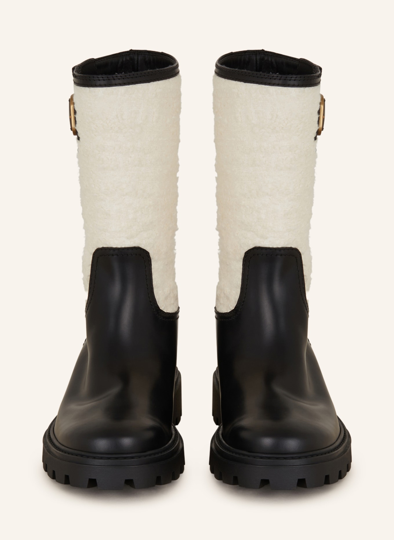 TOD'S Boots with faux fur, Color: BLACK/ WHITE (Image 3)