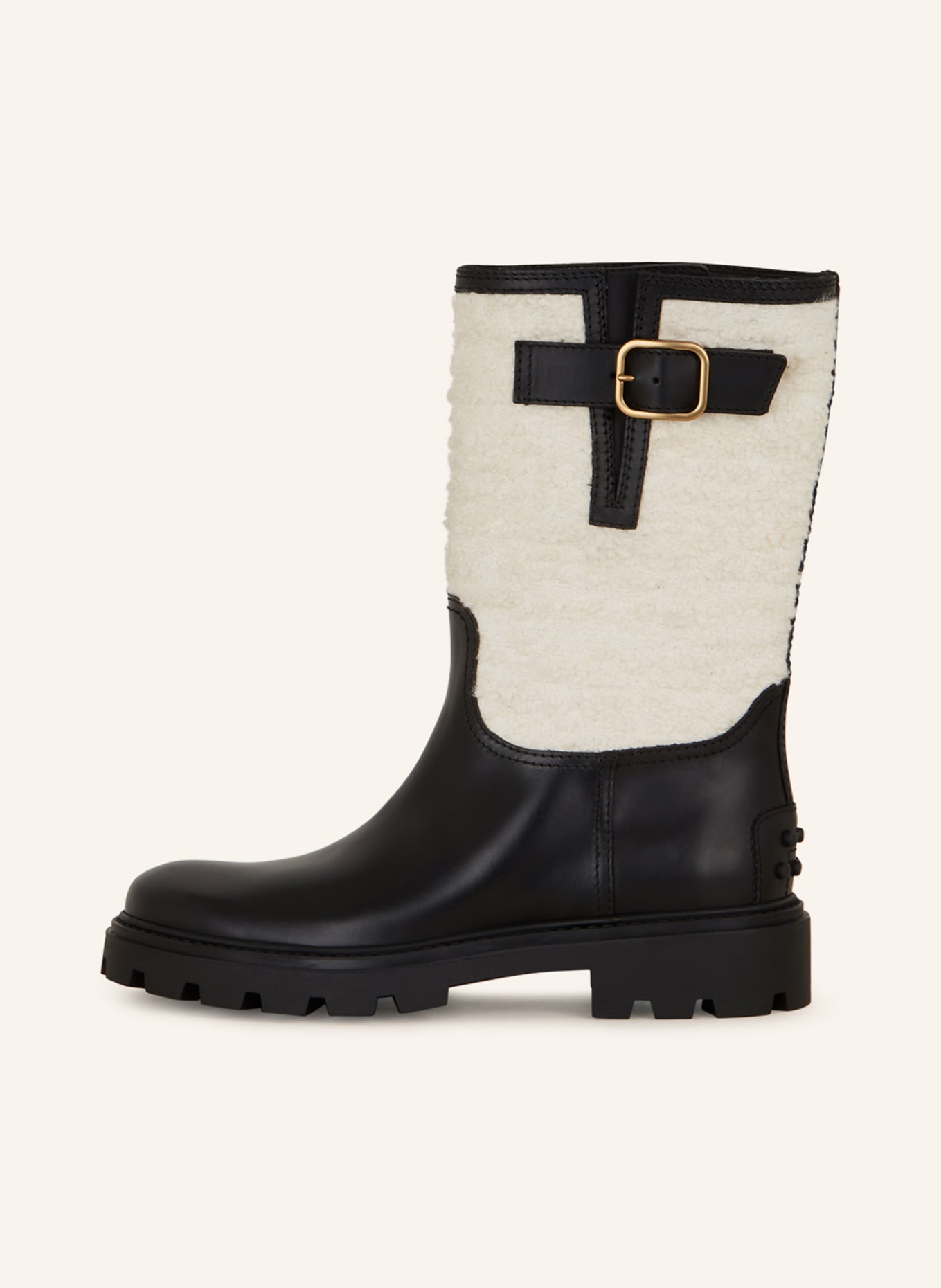 TOD'S Boots with faux fur, Color: BLACK/ WHITE (Image 4)