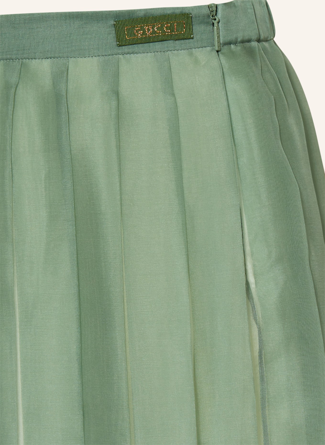 GUCCI Hedvábná sukně, Barva: ZELENÁ (Obrázek 3)