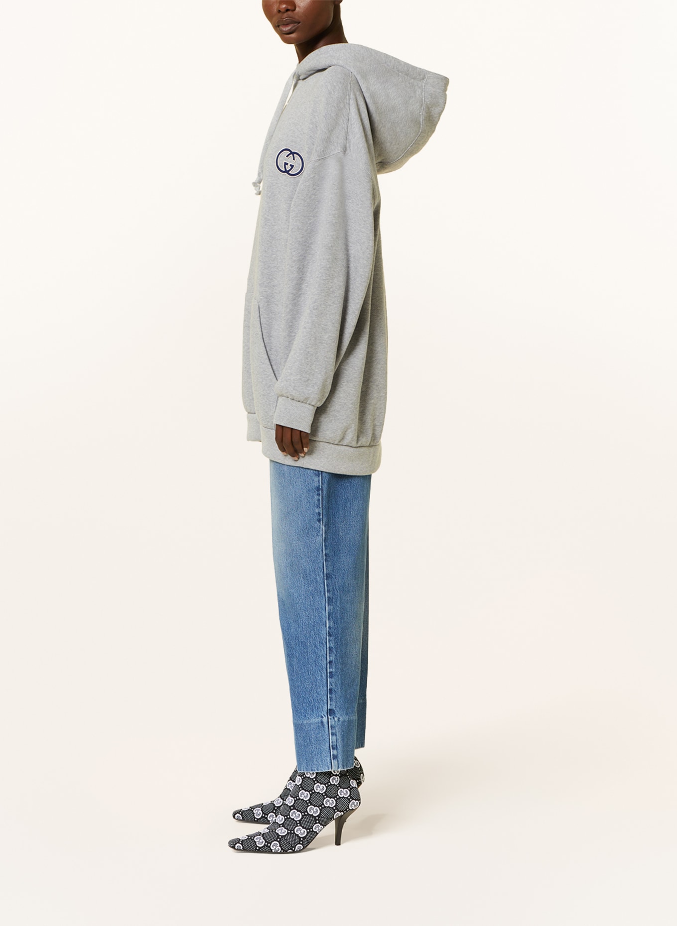 GUCCI Oversized hoodie, Color: 1037 GREY/MIX (Image 4)