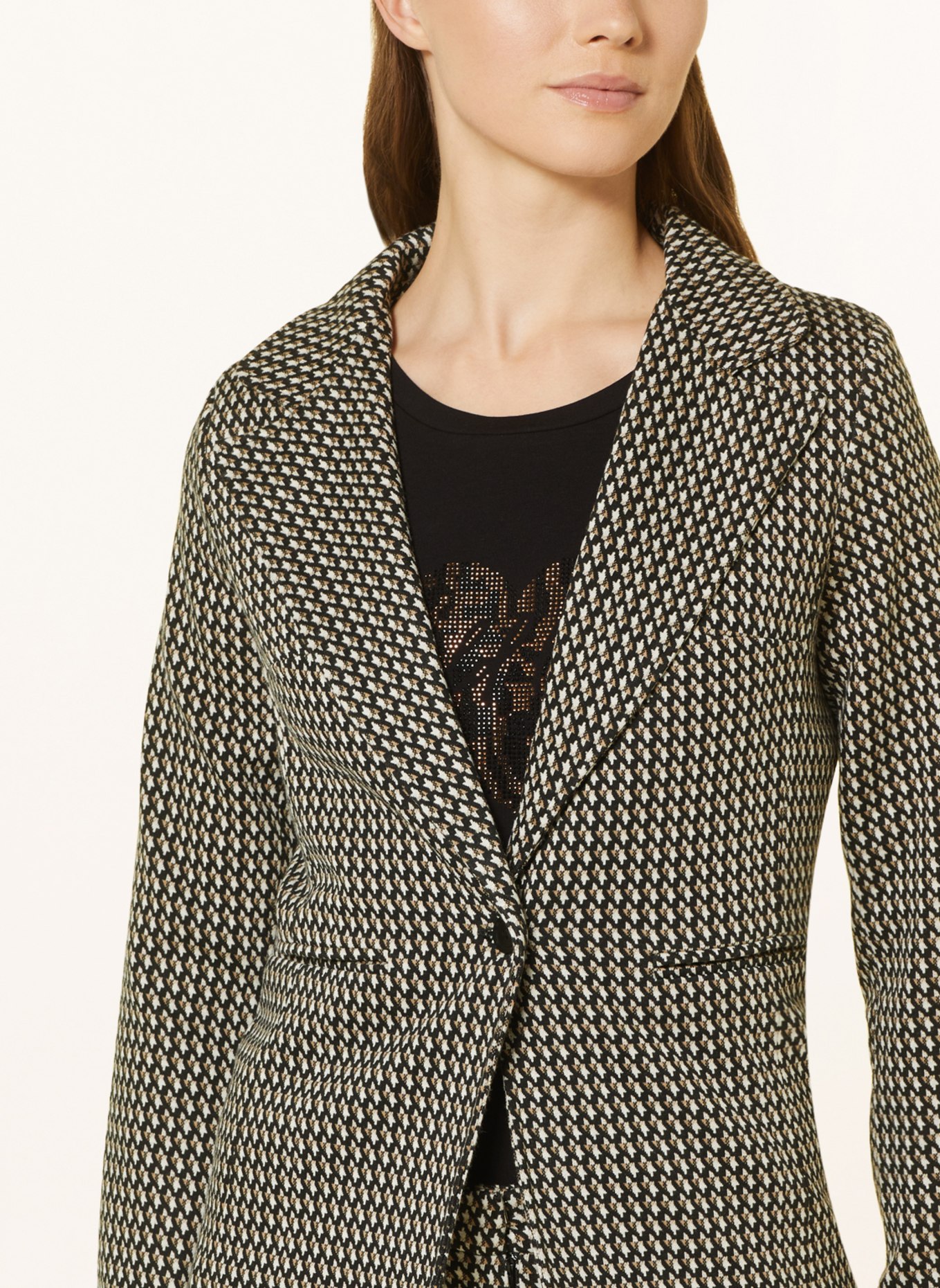 MORE & MORE Jersey blazer, Color: BLACK/ BEIGE (Image 4)