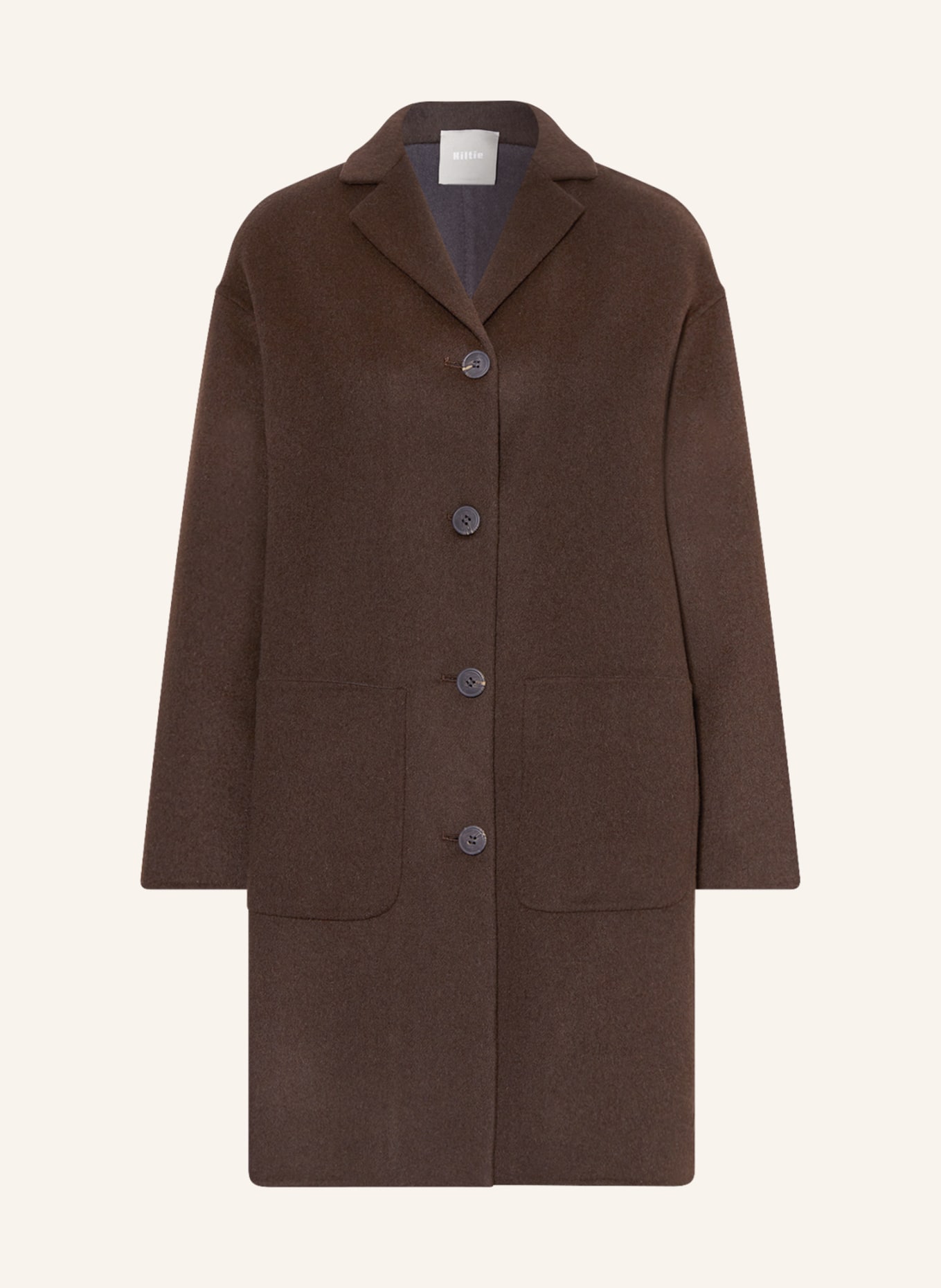 Kiltie Wool coat, Color: DARK BROWN (Image 1)