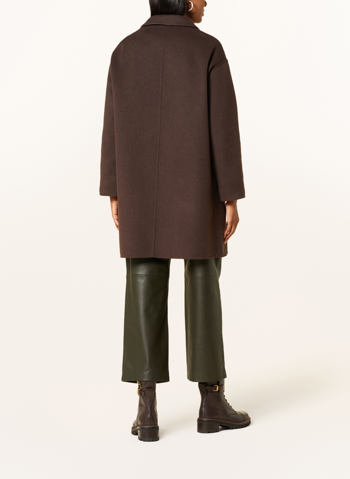 Kiltie Wool coat, Color: DARK BROWN (Image 3)