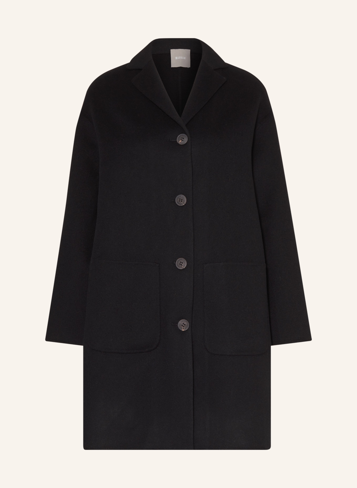 Kiltie Wool coat, Color: BLACK (Image 1)