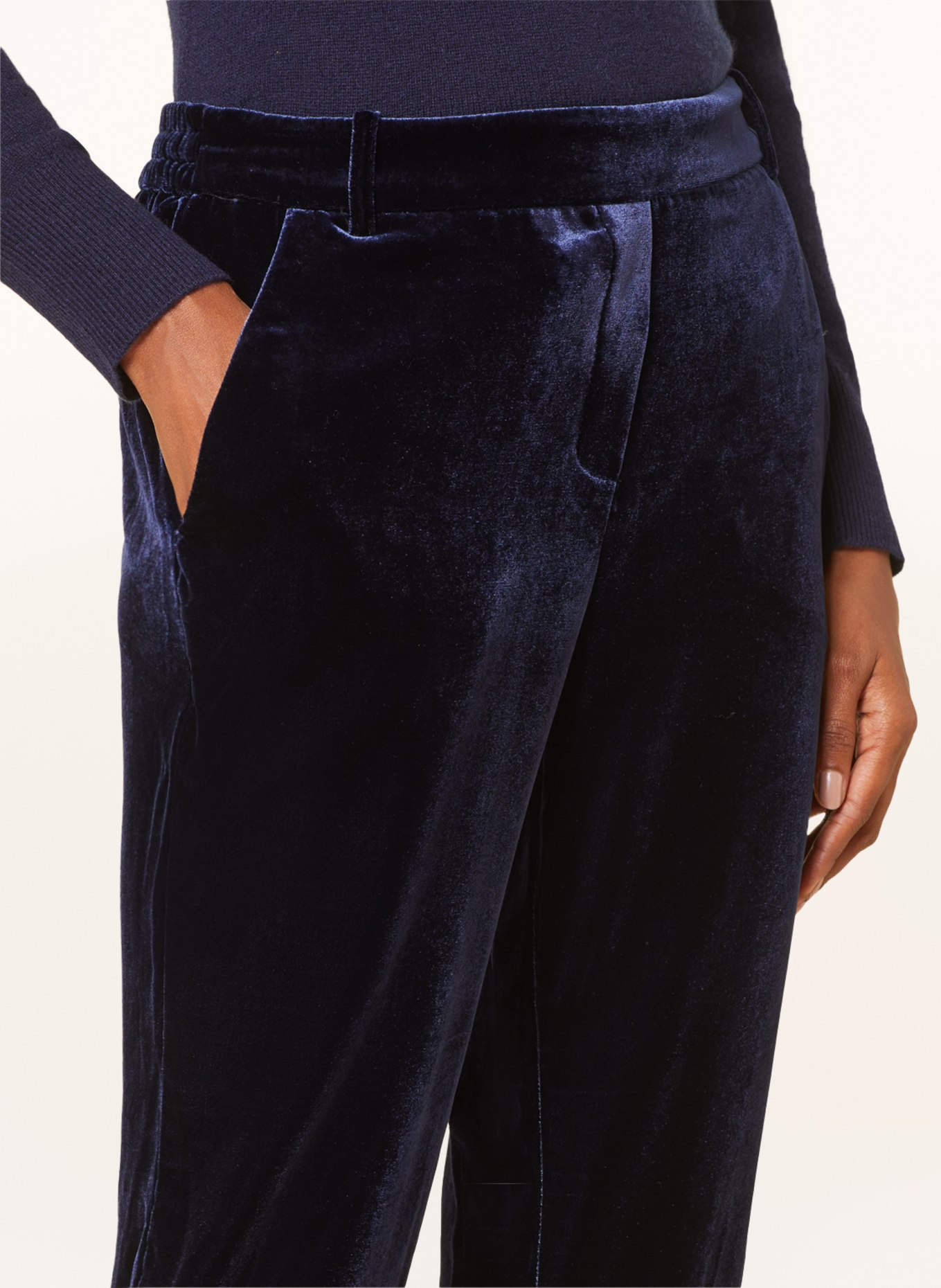 Kiltie Velvet pants, Color: DARK BLUE (Image 5)