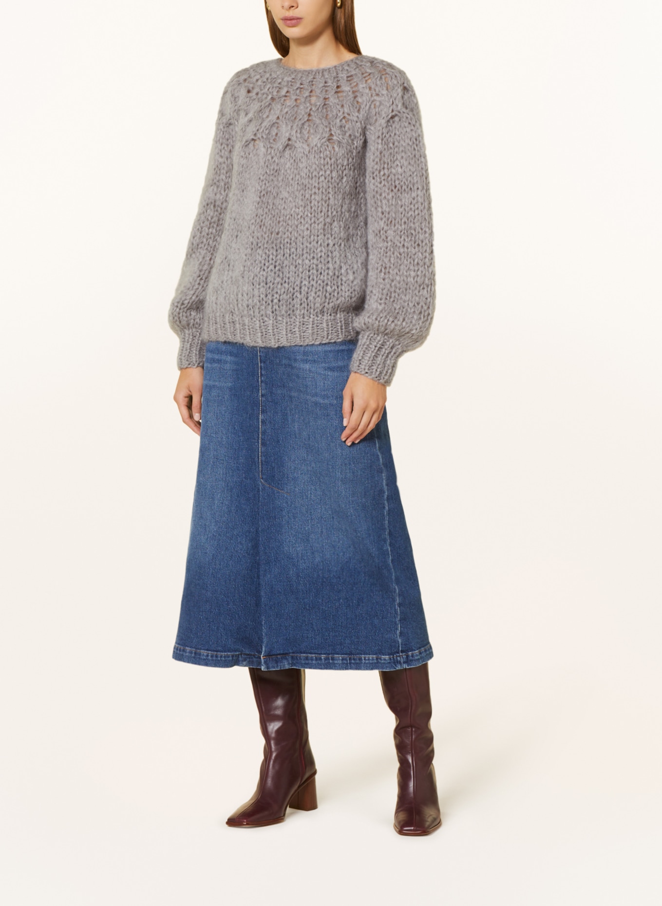 MAIAMI Mohair-Pullover, Farbe: GRAU (Bild 2)