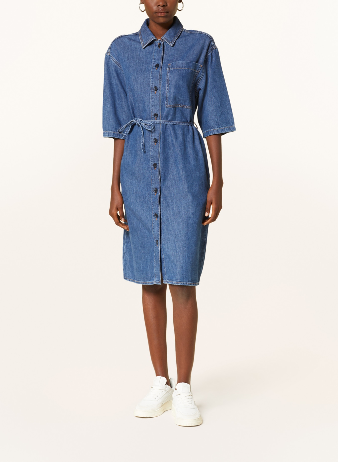 Marc O'Polo Denim dress with 3/4 sleeves, Color: BLUE (Image 2)