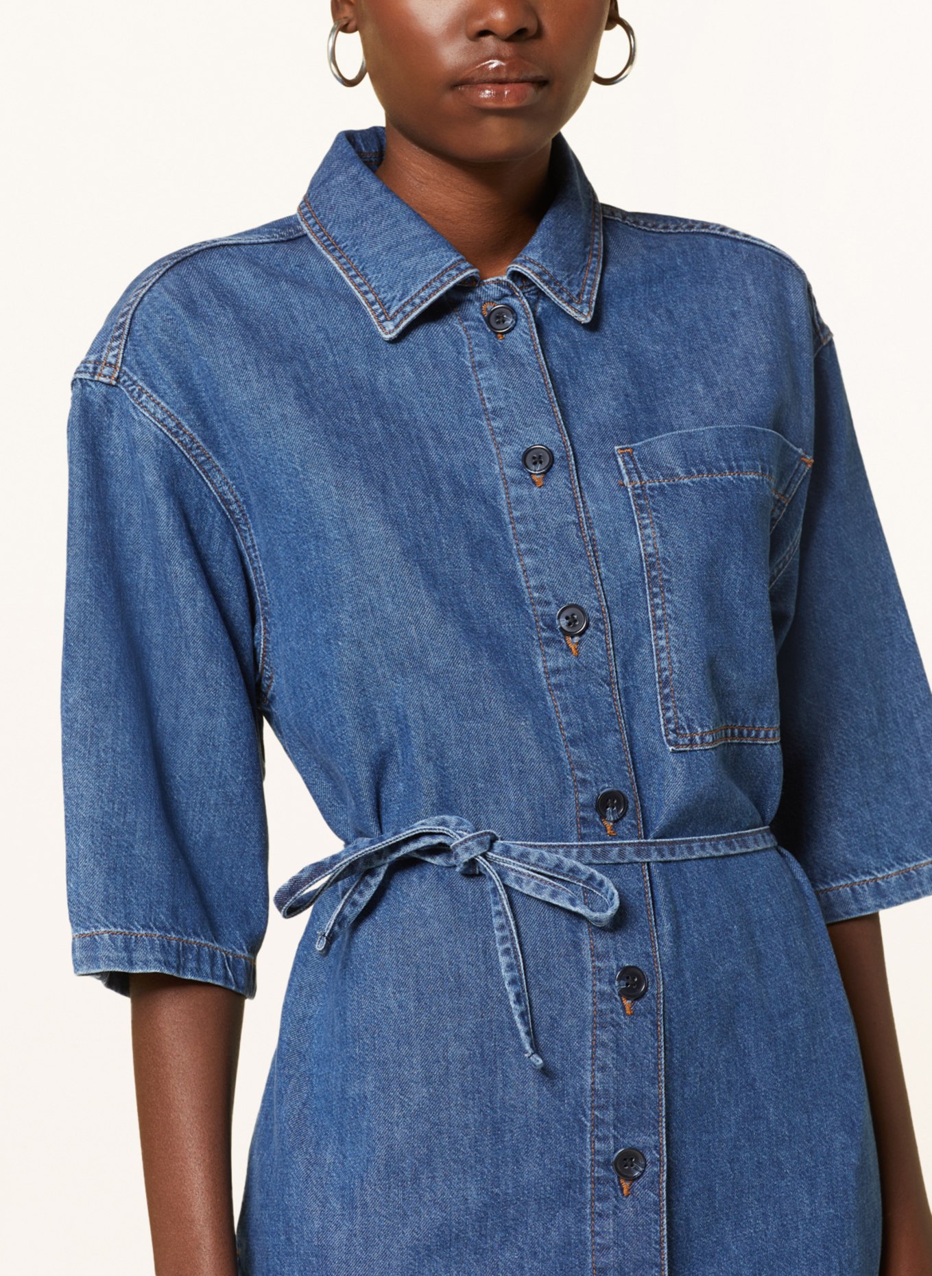 Marc O'Polo Denim dress with 3/4 sleeves, Color: BLUE (Image 4)