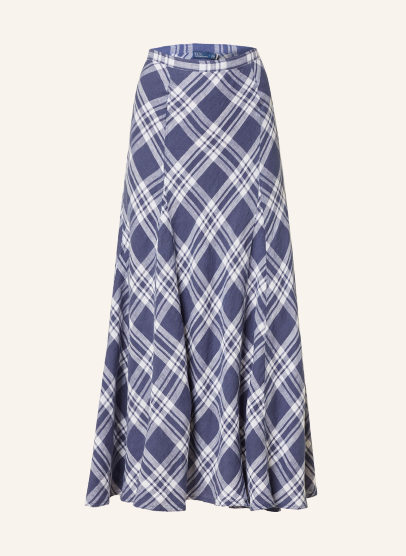 POLO RALPH LAUREN Linen skirt, Color: DARK BLUE/ WHITE (Image 1)