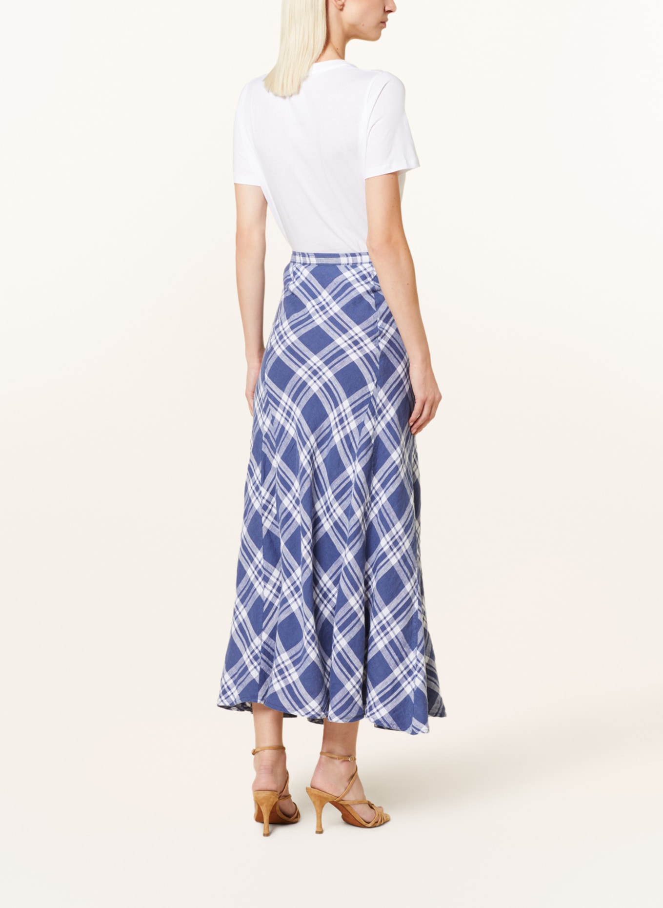 POLO RALPH LAUREN Linen skirt, Color: DARK BLUE/ WHITE (Image 3)