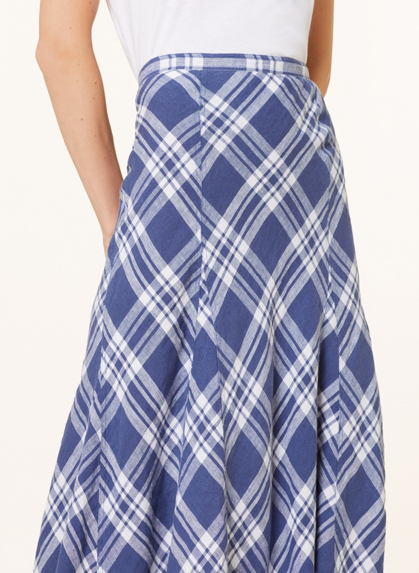 POLO RALPH LAUREN Linen skirt, Color: DARK BLUE/ WHITE (Image 4)