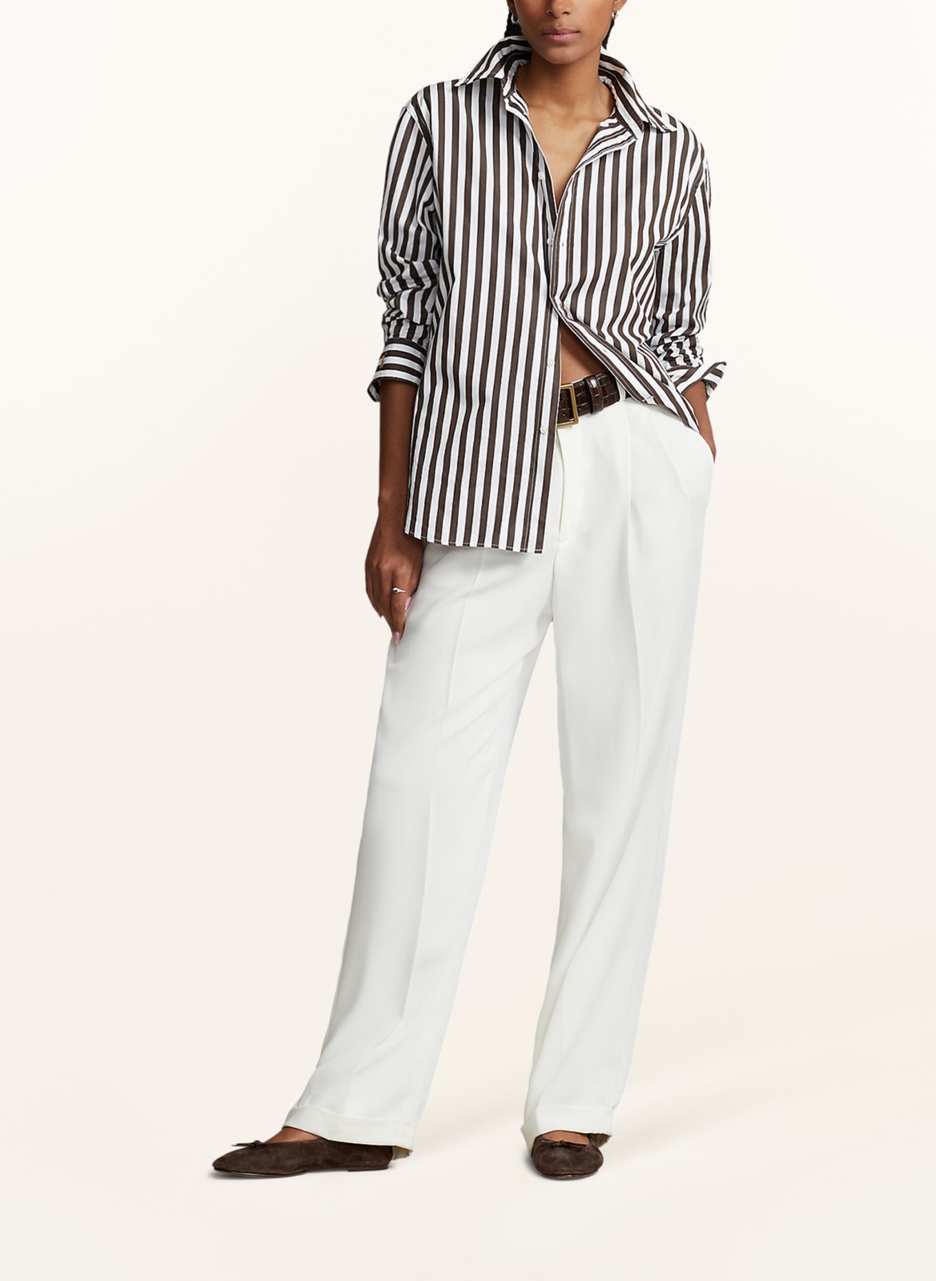 POLO RALPH LAUREN Shirt blouse, Color: WHITE/ BROWN (Image 2)