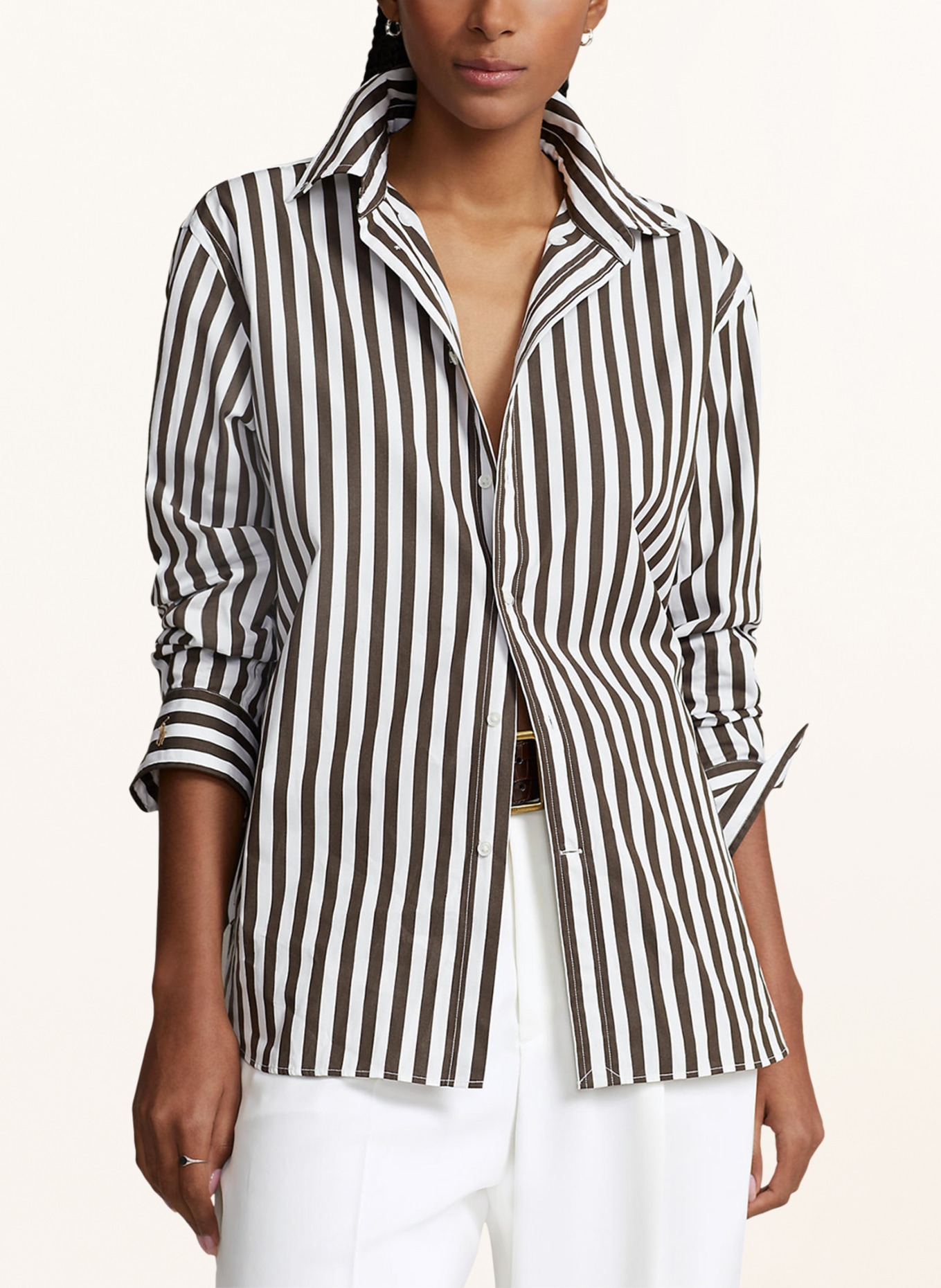 POLO RALPH LAUREN Shirt blouse, Color: WHITE/ BROWN (Image 4)