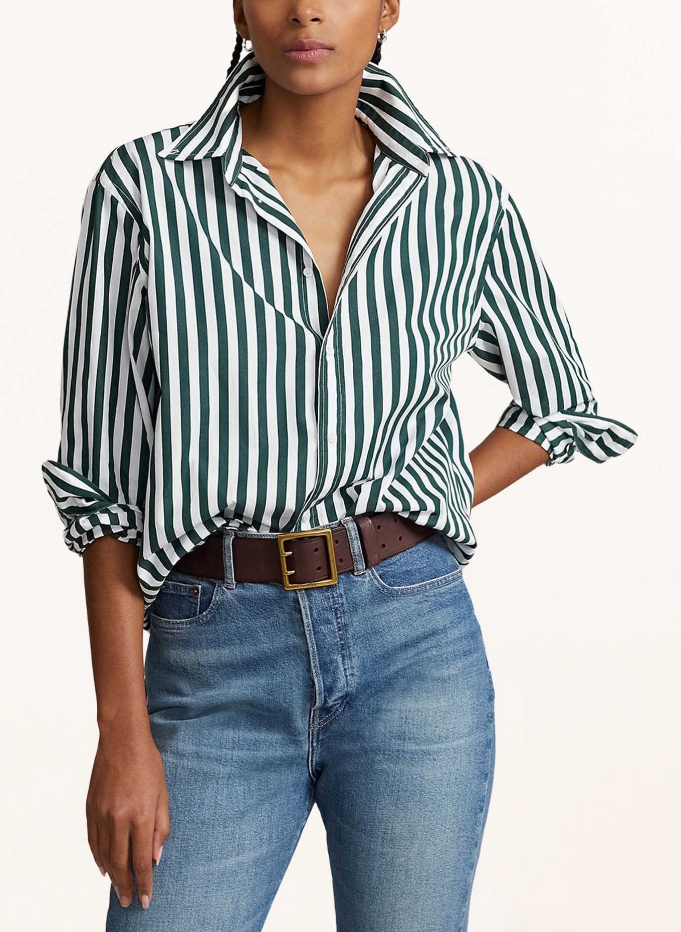 POLO RALPH LAUREN Shirt blouse, Color: 001 1480A OLIVE/WHITE STRIPE (Image 4)