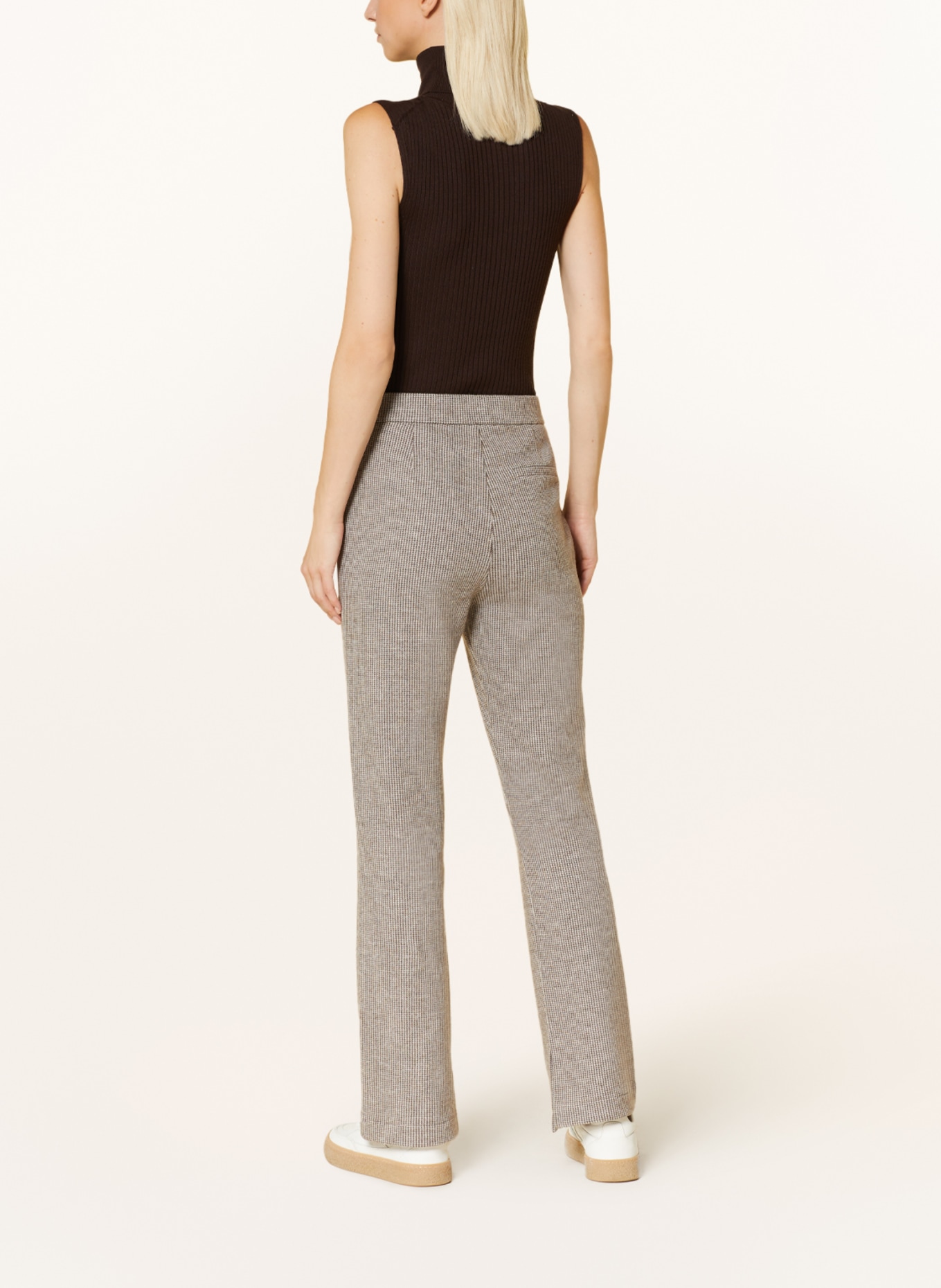 Marc O'Polo Bootcut trousers made of jersey, Color: BROWN/ LIGHT BROWN (Image 3)