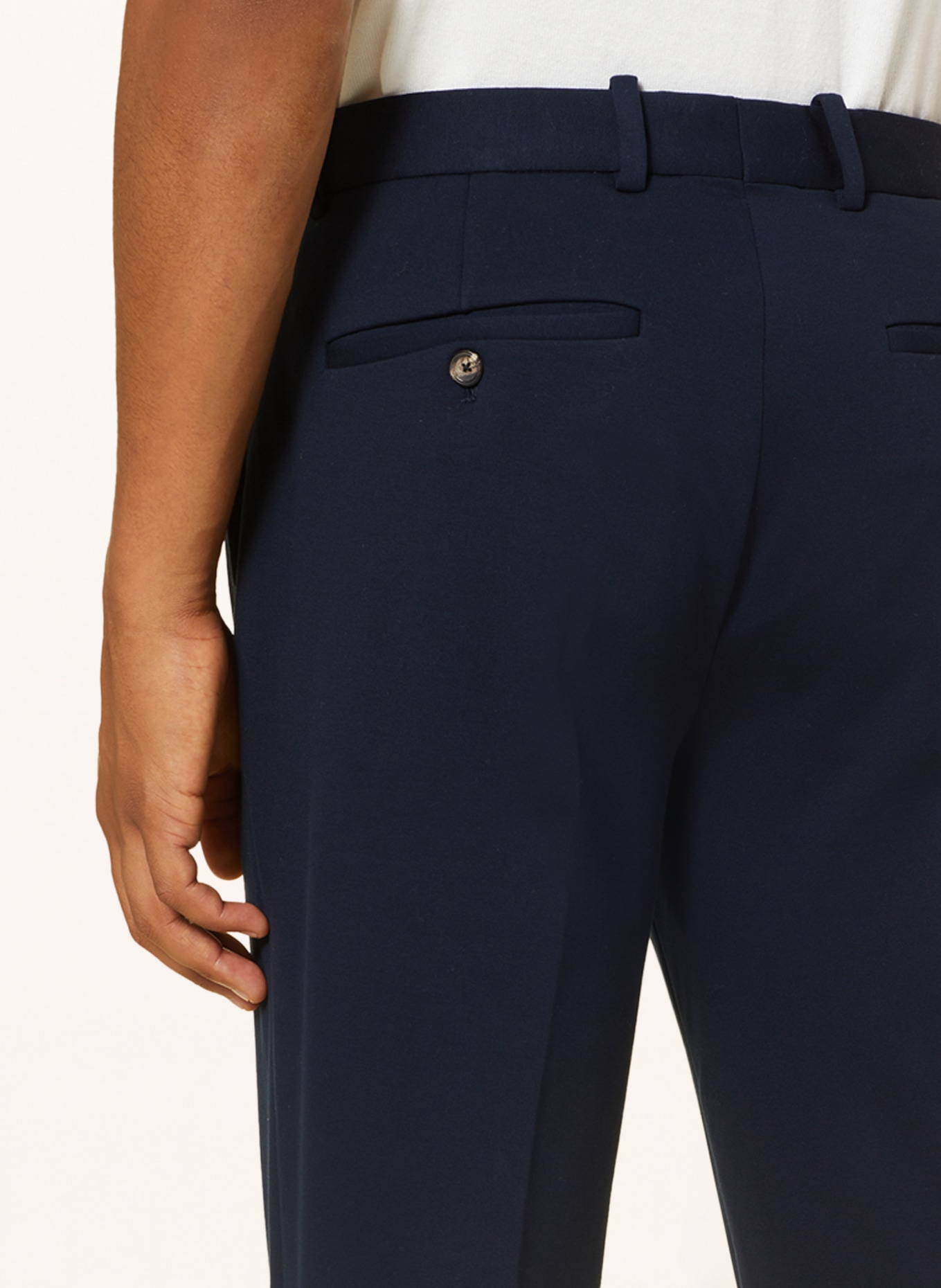 CIRCOLO 1901 Spodnie garniturowe z dżerseju slim fit, Kolor: 447 Blu Navy (Obrazek 6)