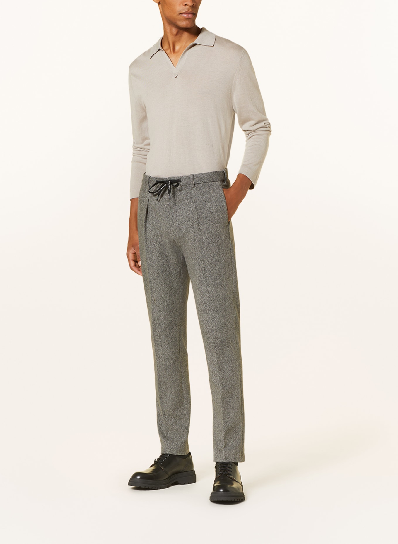 CIRCOLO 1901 Oblekové kalhoty Slim Fit z žerzeje, Barva: CARBO CARBONE-L (Obrázek 3)