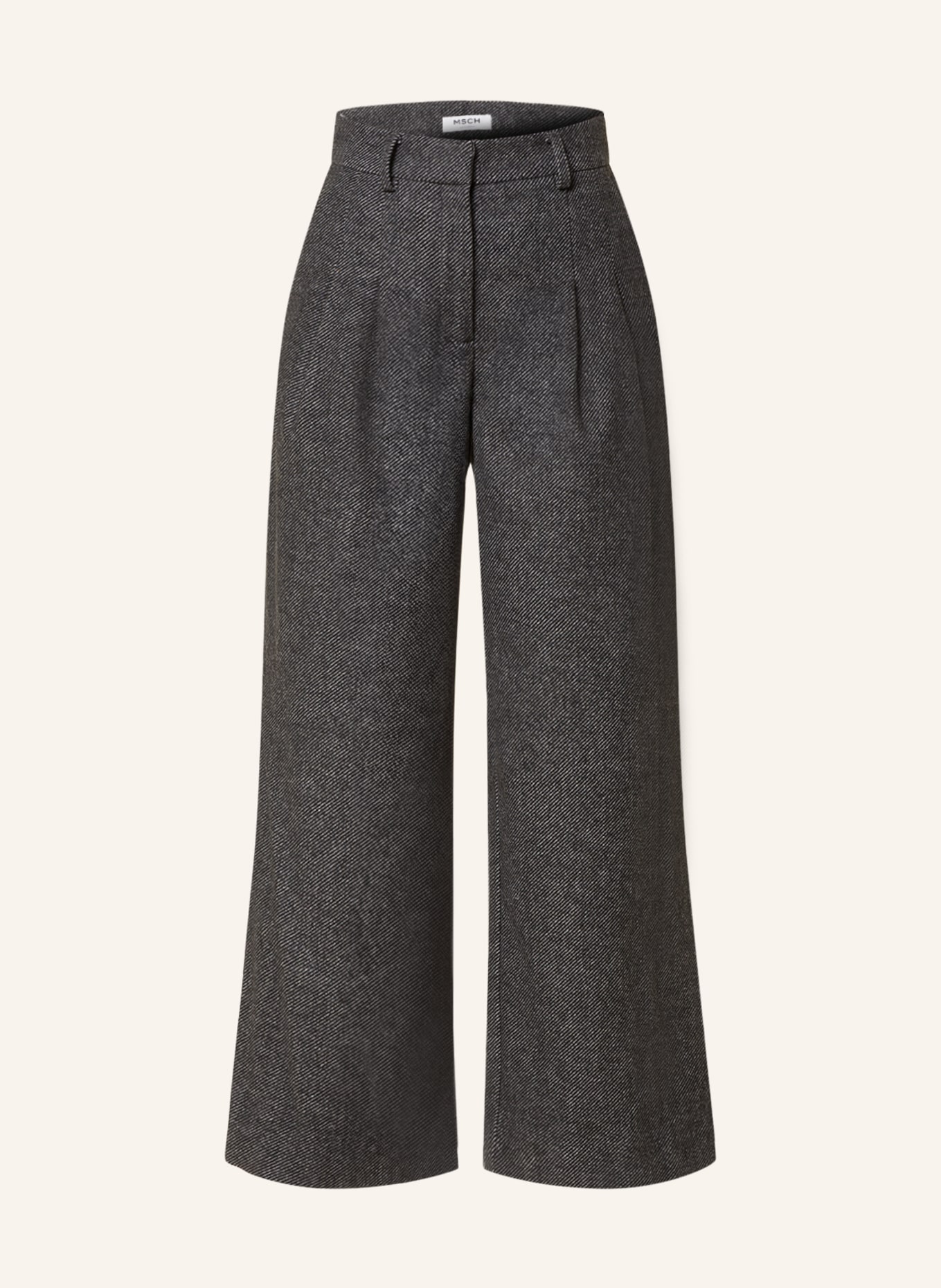 MSCH COPENHAGEN Wide leg trousers MSCHGRACEN, Color: DARK GRAY (Image 1)