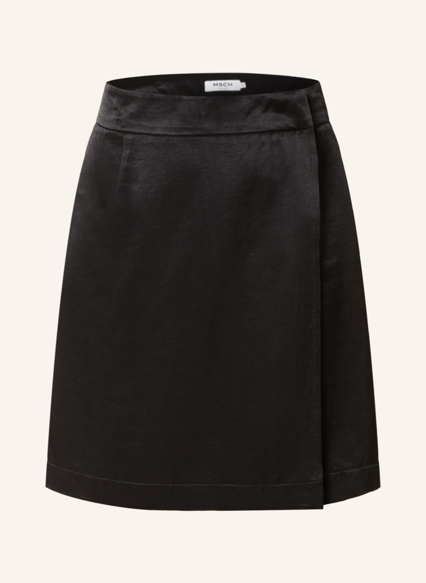MSCH COPENHAGEN Wrap skirt MSCHMALVINA ULLA in satin, Color: BLACK (Image 1)